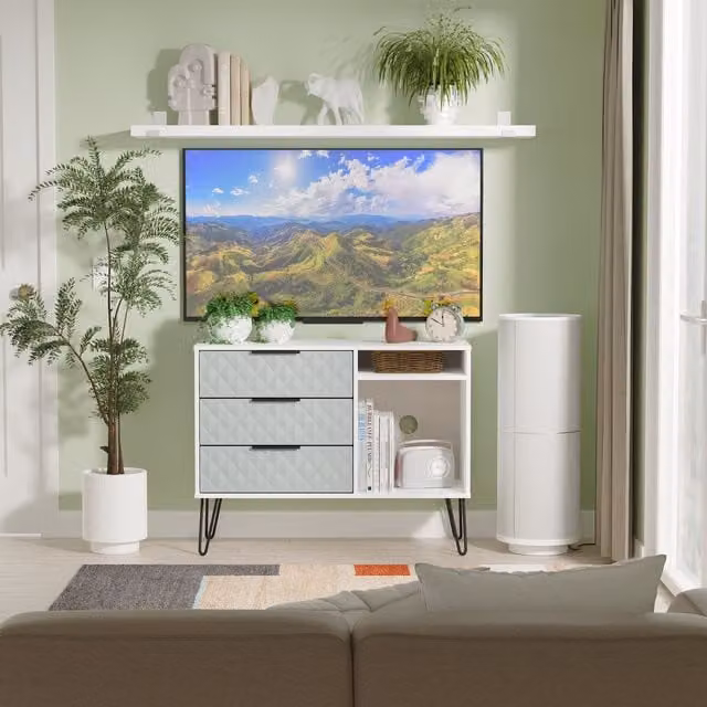 2 U Islay 3 Drawer TV Unit in Duck Egg Blue – 1