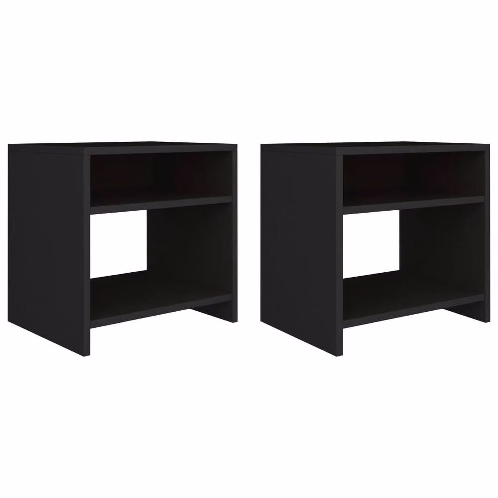 Berkfield Home Elegant Bedside Cabinets, 2 Piece Set in Black, W/D/H: 40 x 30 x 40 cm – 2