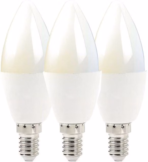 Loops 3x WiFi Colour Change LED Light Bulbs, 4.5W E14 Dimmable Candle Lamps in White and Multicolour