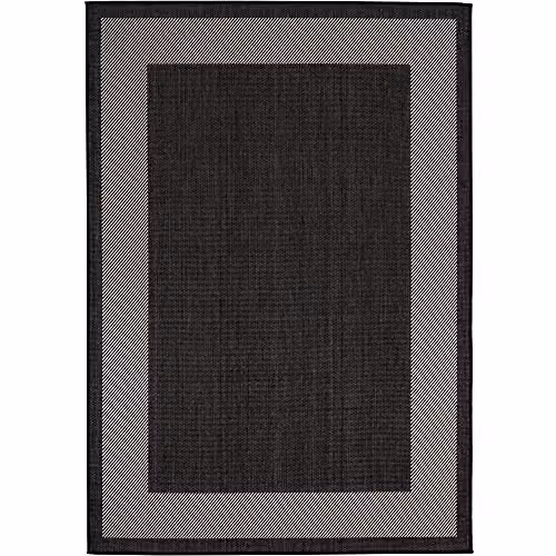 THE RUGS Black Bordered Outdoor and Indoor Rectangular Rug, W/D/H: 170 x 120 cm – 5