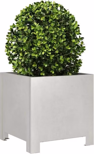 Berkfield Home Durable Stainless Steel Garden Planter Tub in Silver, W/D/H: 30 x 30 x 30 cm – 1
