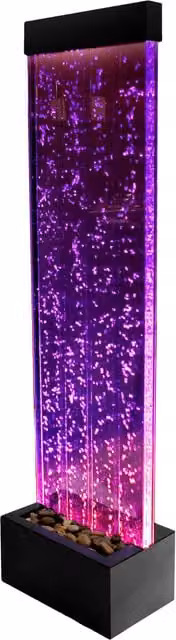 Primrose Modern Black Bubble and Water Wall with Colour Changing RGB LEDs