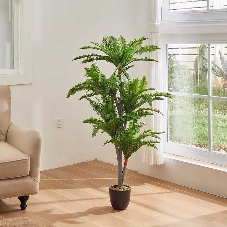 Garden Sanctuary Green Artificial Persian Grass Decorative Plant in Pot, Height: 135 cm