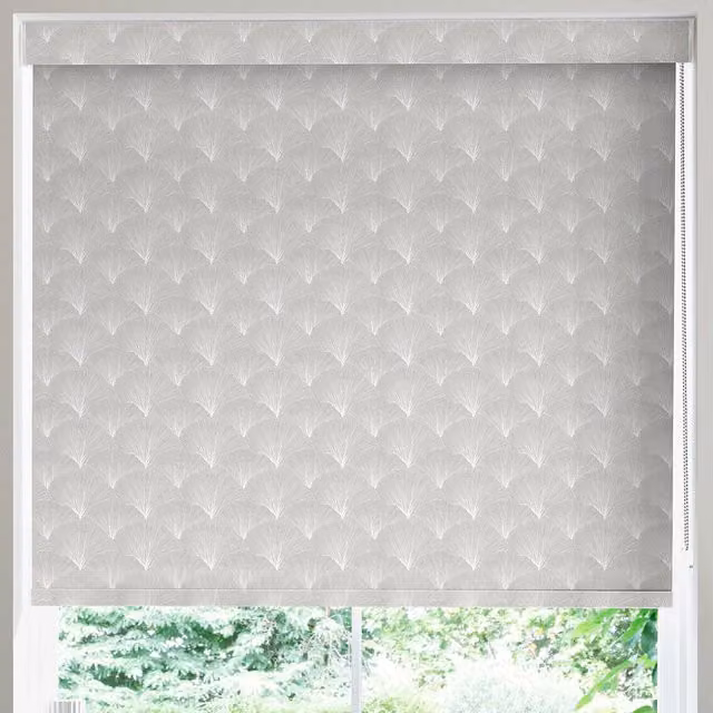 Terrys Testa Translucent Made to Measure Roller Blind in Silver Grey Floral Pattern