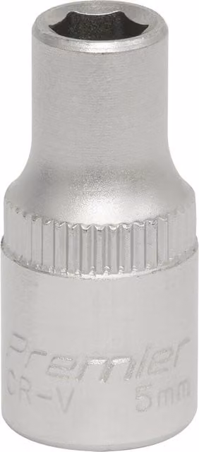 Loops 5mm Forged Steel Drive Socket, 1/4 inch Square Drive, Chrome Vanadium, Silver