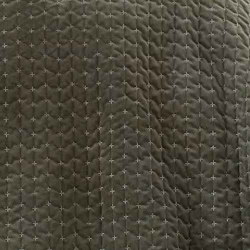 Bianca Attica Green Velvet Embroidered Quilted Bedspread W: 240 cm, D: 260 cm – 2