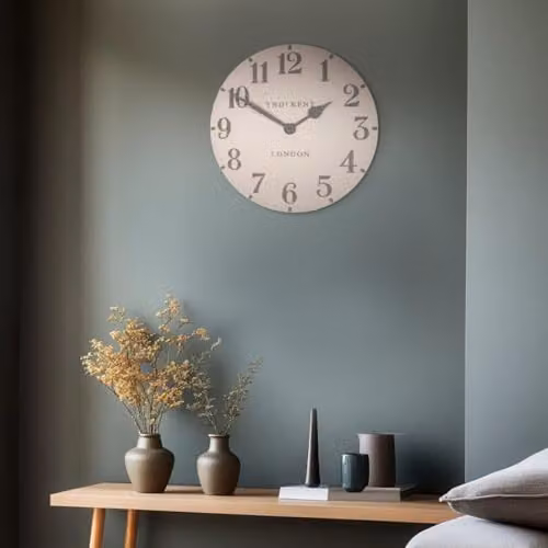 Thomas Kent Arabic Shy Pink Round Quartz Wall Clock, W/D/H: 51 x 51 x 4 cm – 2