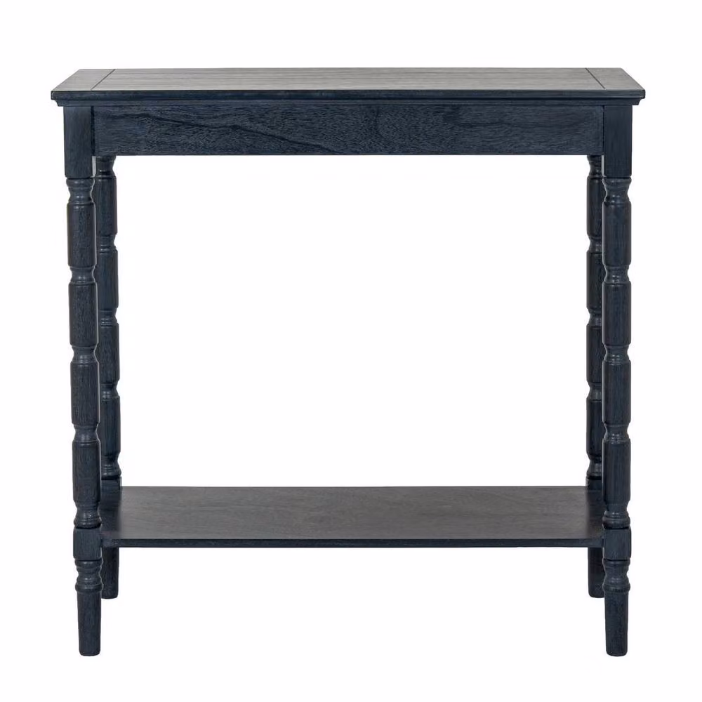 Lemon Pavilion Contour Collection Modern Geometric Wood Console Table, Black, W80 x D35 x H80 cm – 2