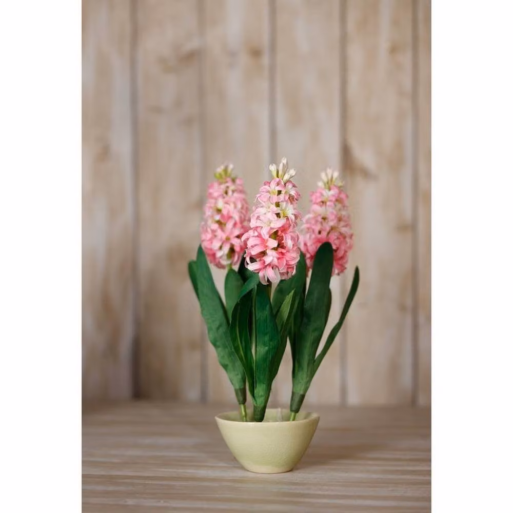 Lemon Pavilion Furniture and Decor Pink Hyacinth Single Stem Plastic Flower, Height: 44 cm – 3