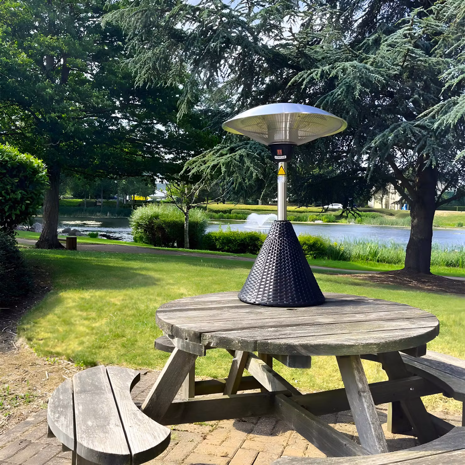 Primrose Infrared Electric Indoor and Outdoor Table Top Heater with Black Rattan Base – 2
