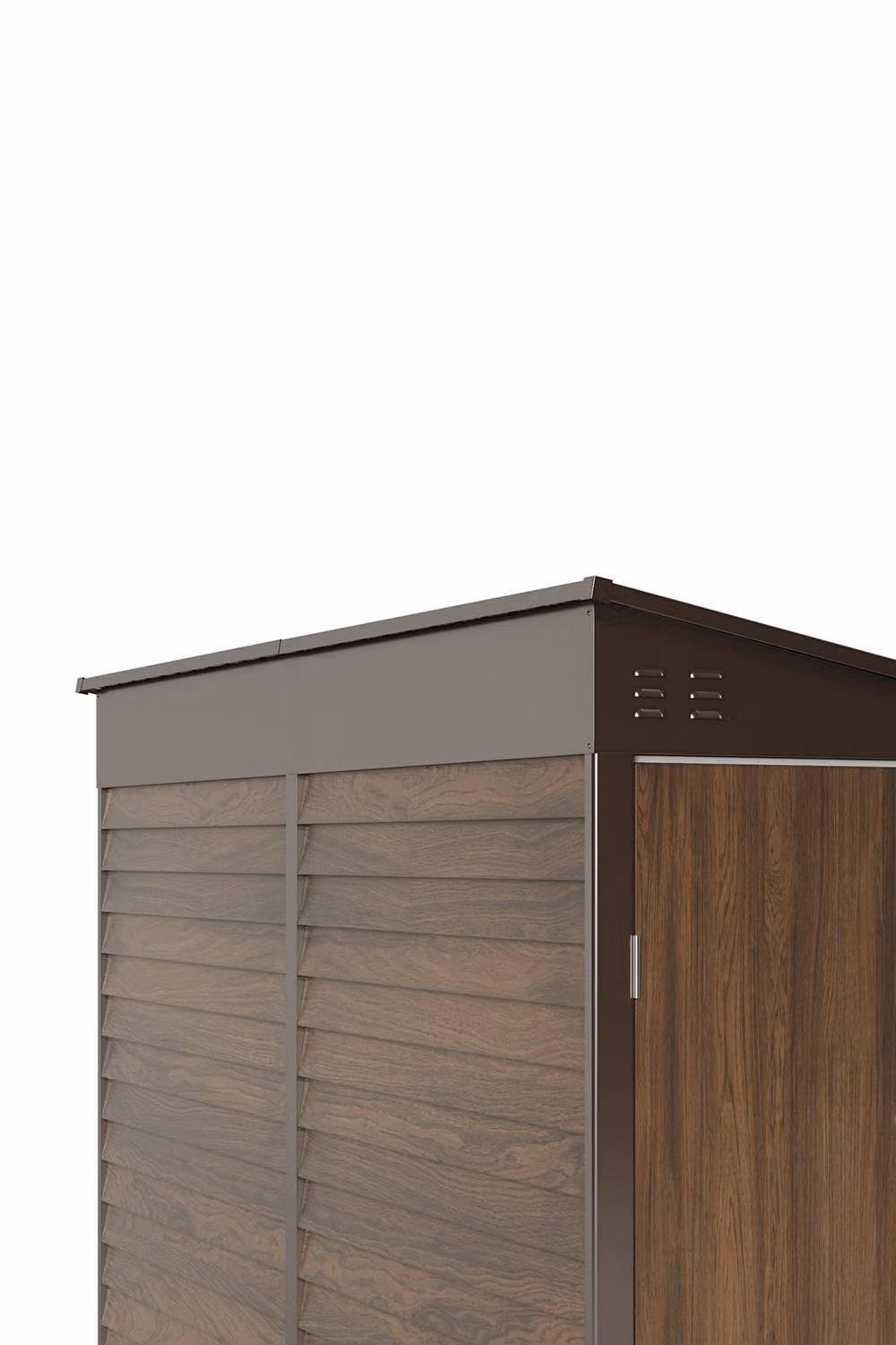 Living and Home Brown Steel Outdoor Lean-to Pent Storage Shed W/D/H: 270 x 201.6 x 201.6 cm – 3