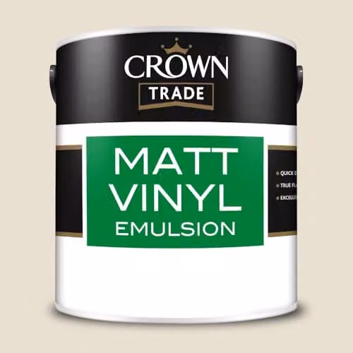 Crown Trade Matt Vinyl Dispersion Paint in Antique Cream, Beige and Multicolour, 2.5 l – 2