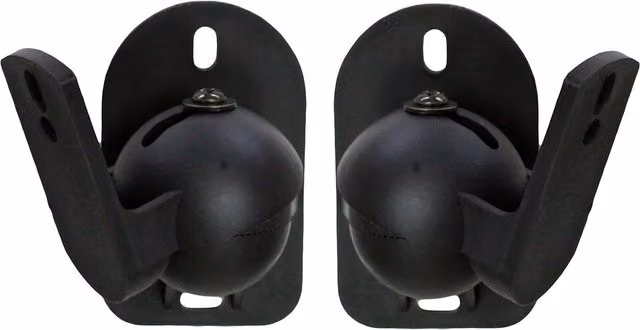VonHaus Set of 2 Adjustable Surround Sound Brackets with Swivel and Tilt, Black
