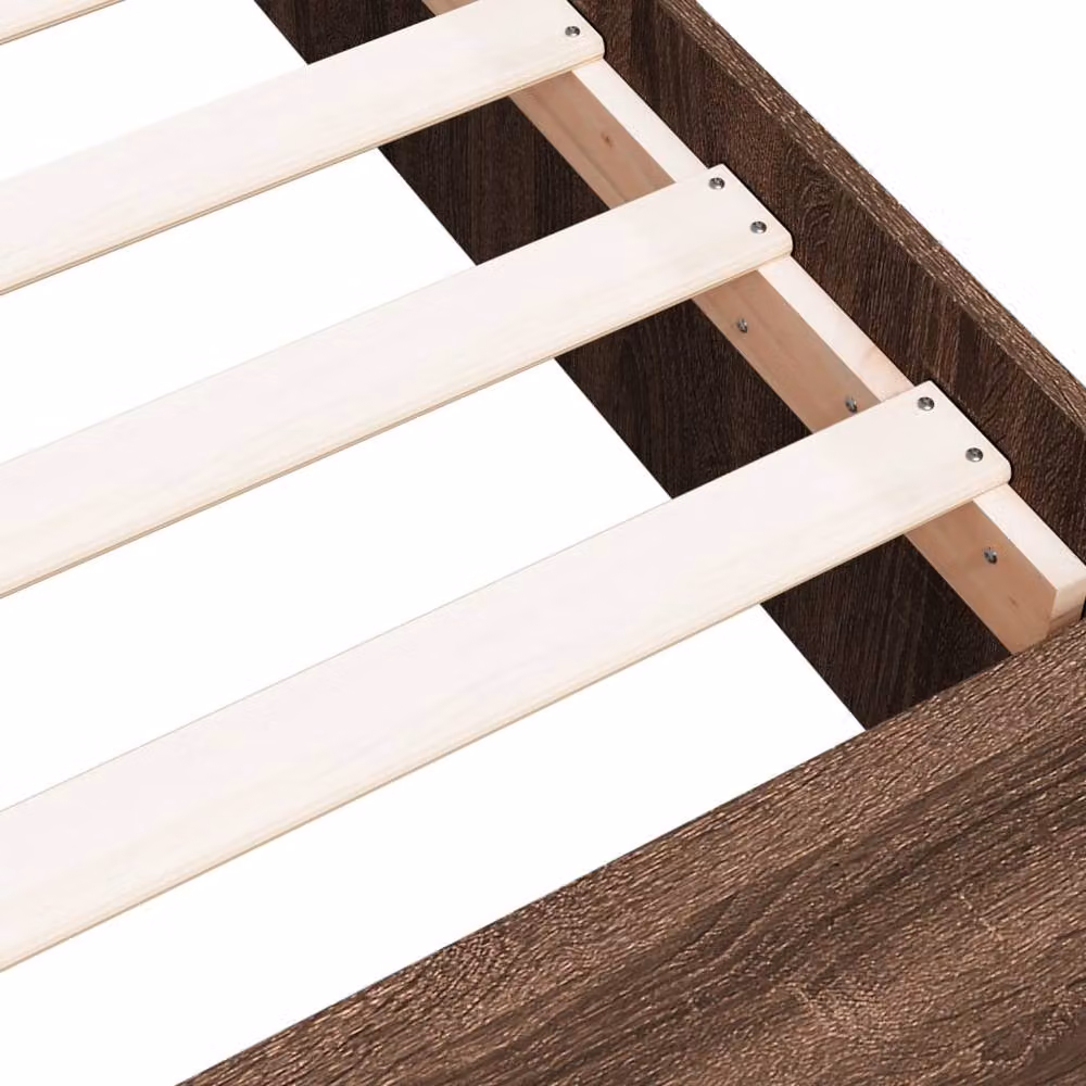 Berkfield Home Small Single Bed Frame in Brown Oak, W/D/H: 75 x 190 cm – 5