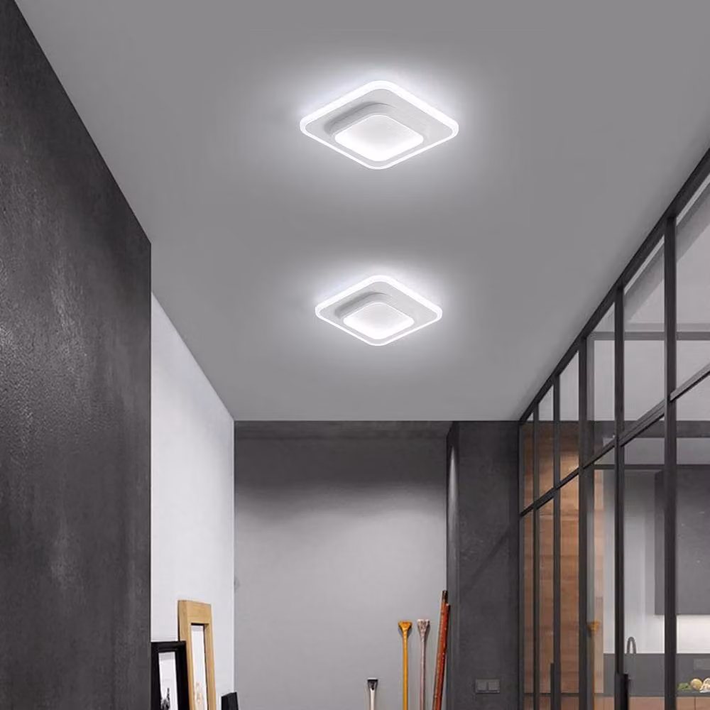 Goeco Modern Square LED Ceiling Light, 24W, 6500K Cool White, White – 2