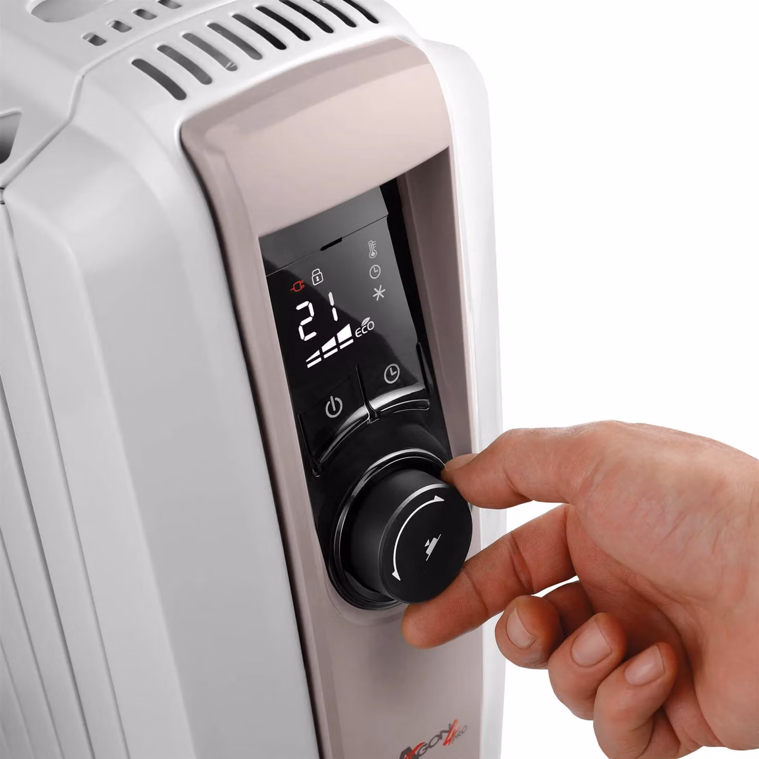 DeLonghi Dragon 4 Digital Oil Filled Radiator, 2000W Freestanding Electric Heater with Thermostat, Frost Protection and Timer, White – 2