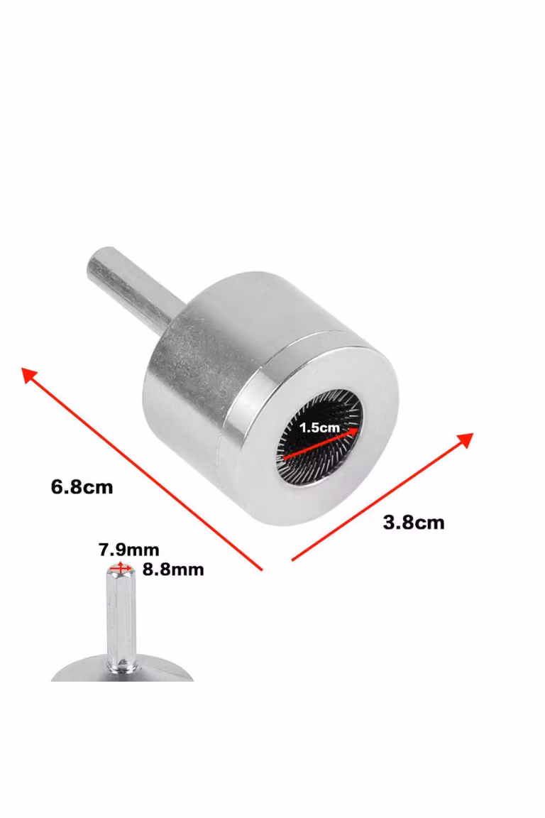 KDMD 15mm Metal Copper Pipe Cleaner Brush for Drill Tube Cleaning in Silver