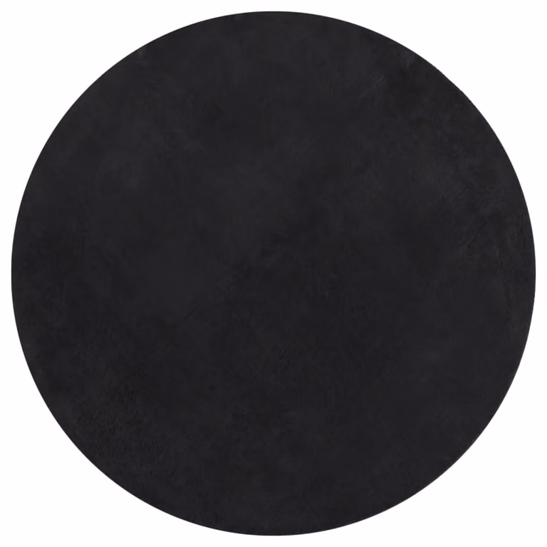 Berkfield Home HUARTE Round Short Pile Washable Rug, Black, Diameter: 120 cm