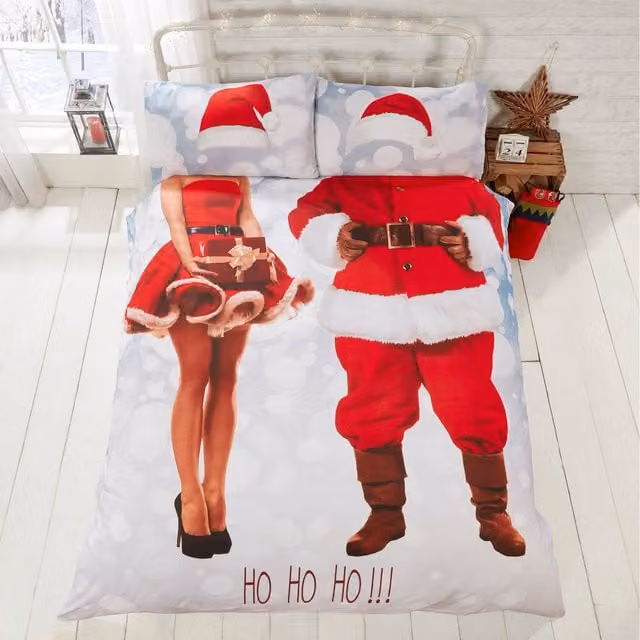 Rapport Home Selfie Santa Christmas Duvet Set and Pillowcase in Multicolour