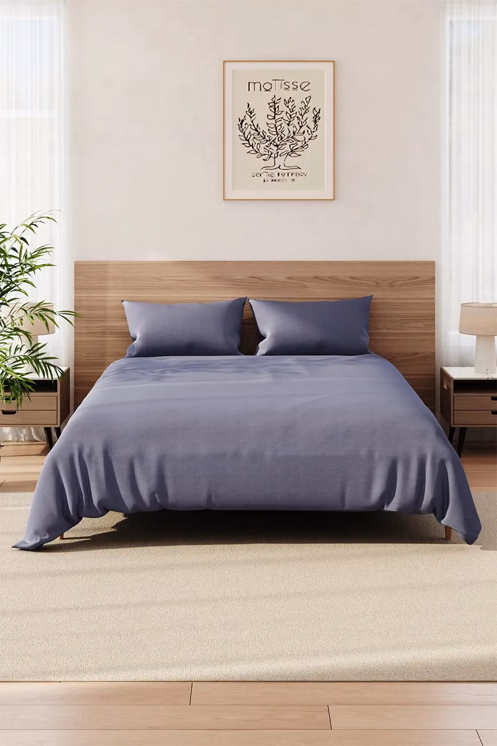 H&O Direct 4 Piece Microfibre Brushed Flat Sheet Set in Grey, Size: 140 x 200 cm – 2