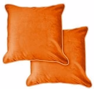 New Edge Blinds Plush Velvet Square Cushion Cover in Orange, W/D/H: 43 x 43 x 43 cm