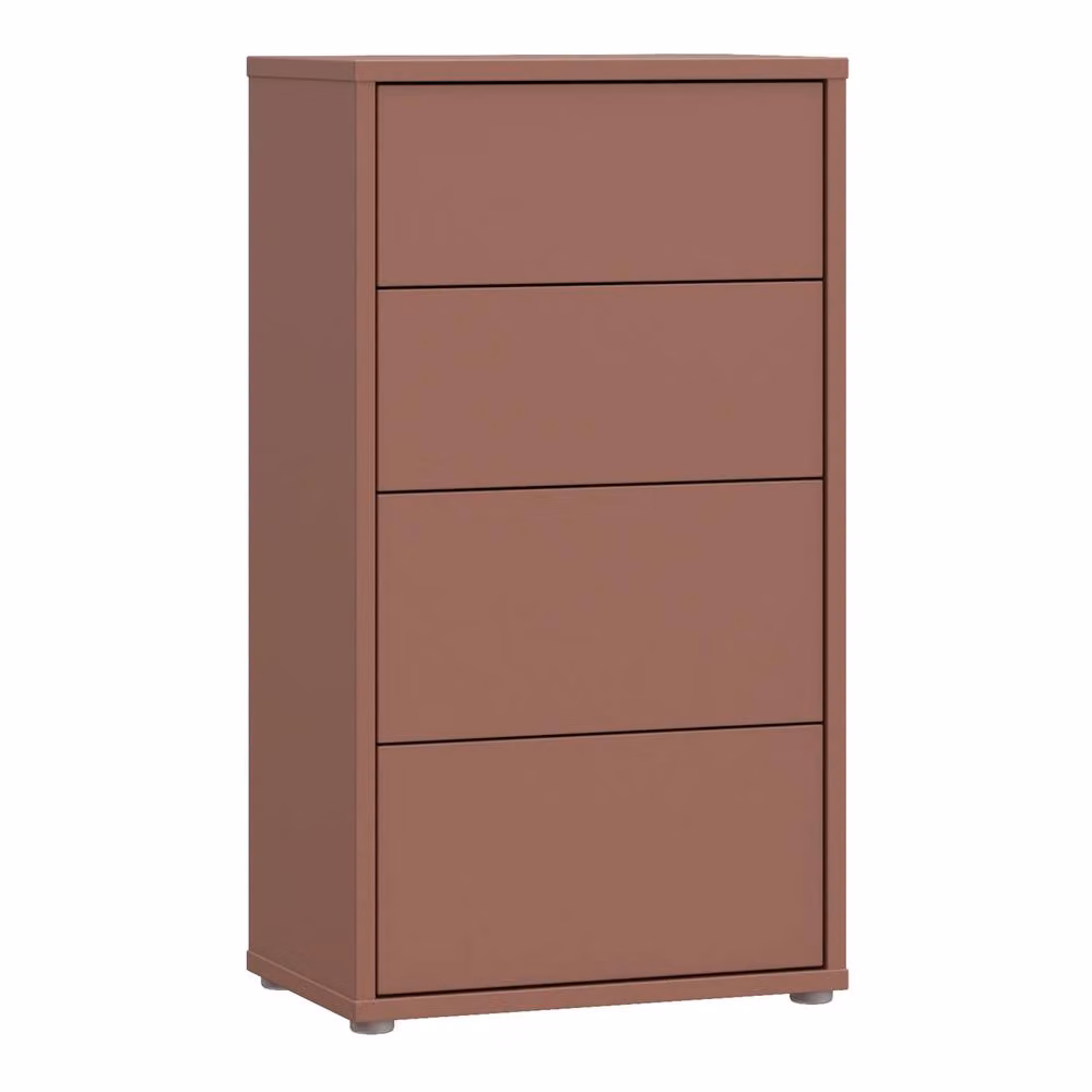 Furniture To Go Alice Springs Tall 4 Drawer Chest with Push-Open Drawers in Terracotta Orange – 2