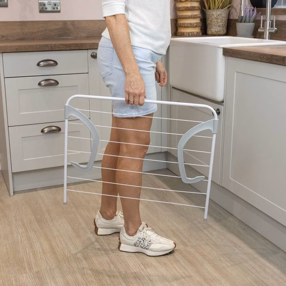 JVL White Foldable Over Door Radiator Clothes Drying Airer Made of Coated Steel – 4