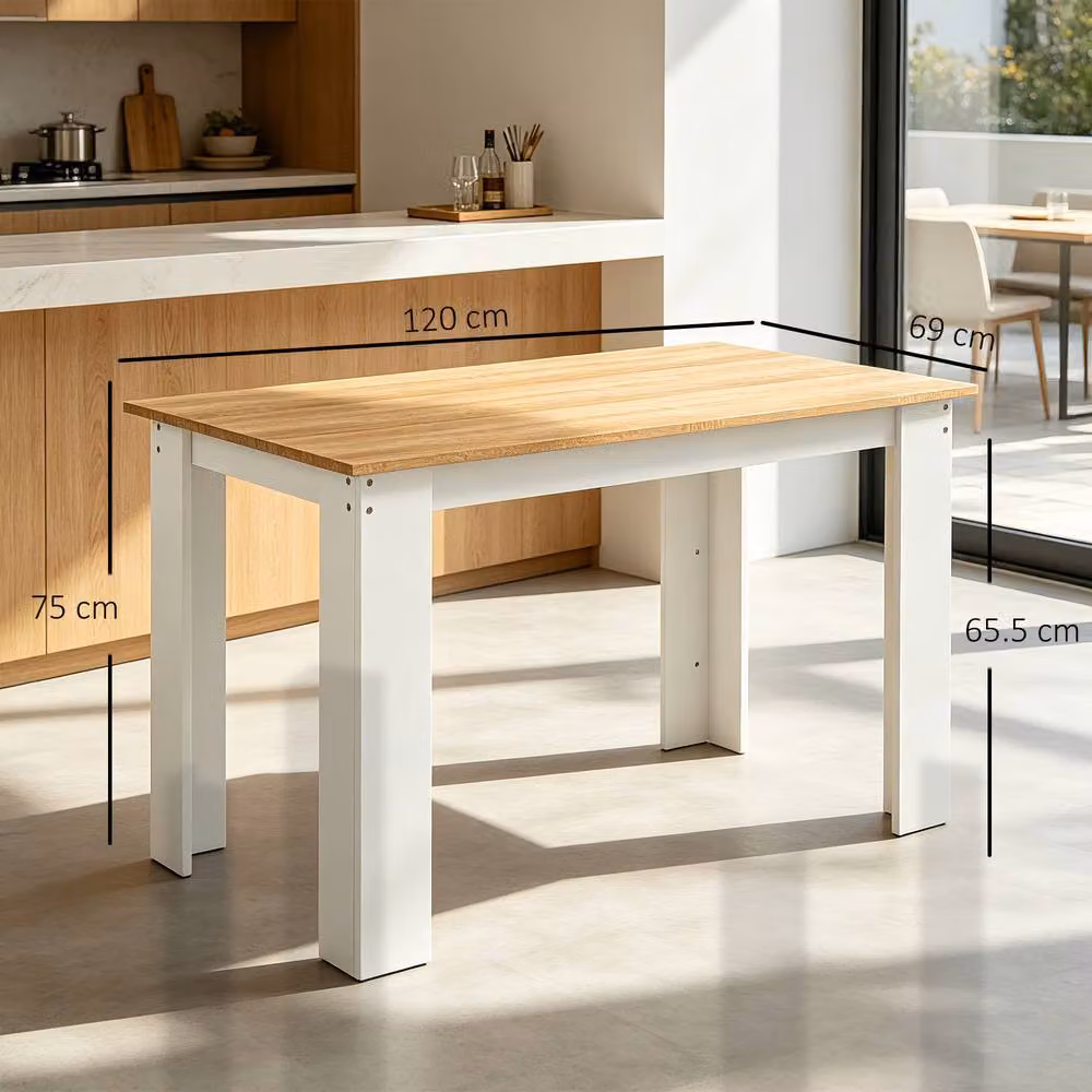 STILVORA Modern Rectangular Dining Table for 6 Adults in Light Oak Wood Effect – 2