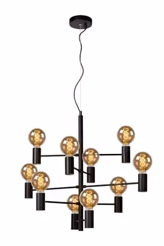 Lucide Leanne Dimmable Adjustable Modern Pendant Light, Black, Diameter: 65 cm, Height: 190 cm, 10 x E27 – 1