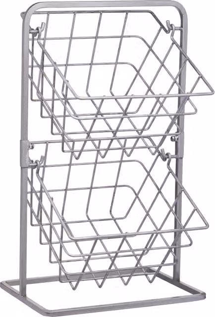 Kitchencraft Industrial 2 Tier Freestanding Metal Storage Baskets in Grey