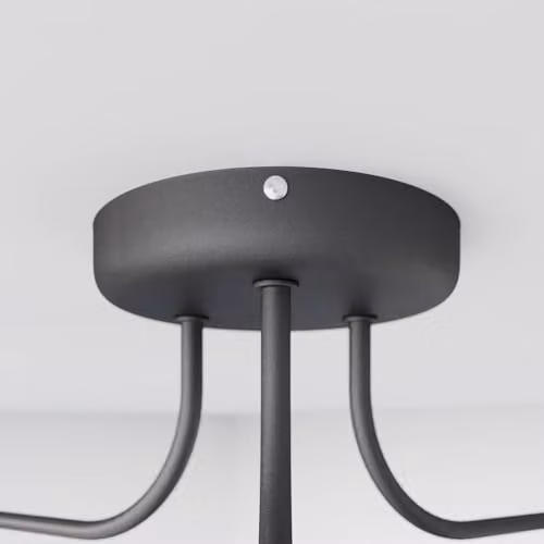 Netlighting Helam Karo Multi Arm Semi Flush Ceiling Light in Black, Diameter: 75 cm – 3