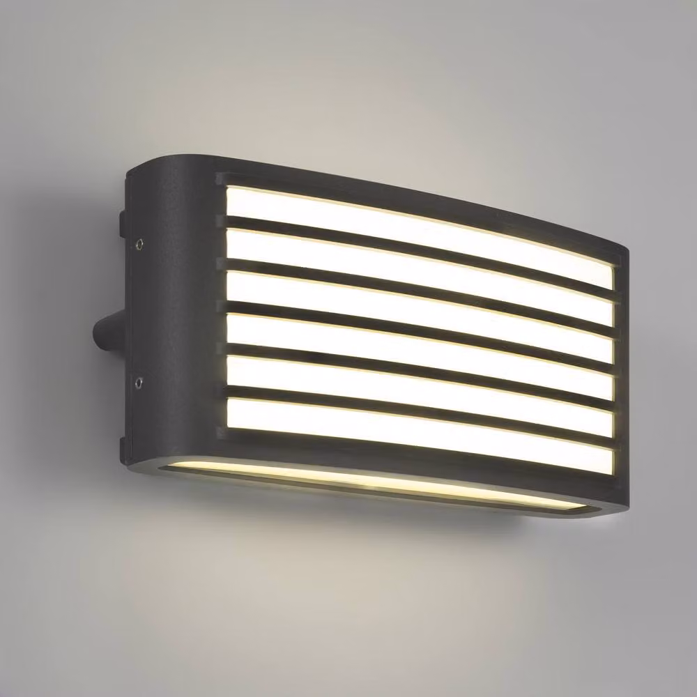 Netlighting Zenitha Black Grated Outdoor Flush Wall Lamp with 12W LED 3000K Warm White IP54 Rating – 2