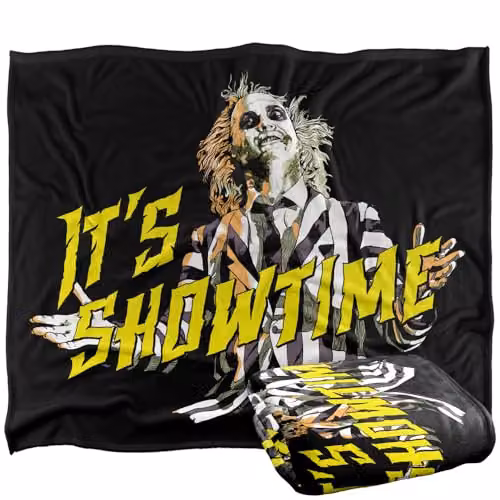 LOGOVISION Beetlejuice Showtime Silky Touch Super Soft Fleece Throw Blanket, Multicolour, W: 152.4 cm x L: 127.0 cm – 1