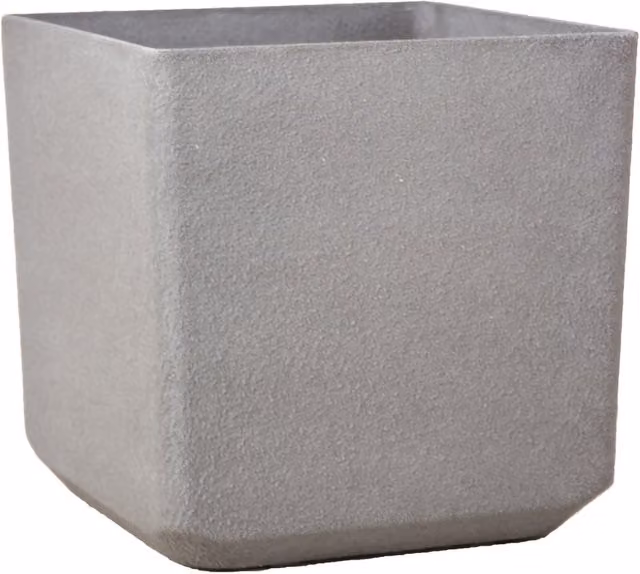 Primrose Grey Square Volcanic Stone and Resin Composite Planter Tub