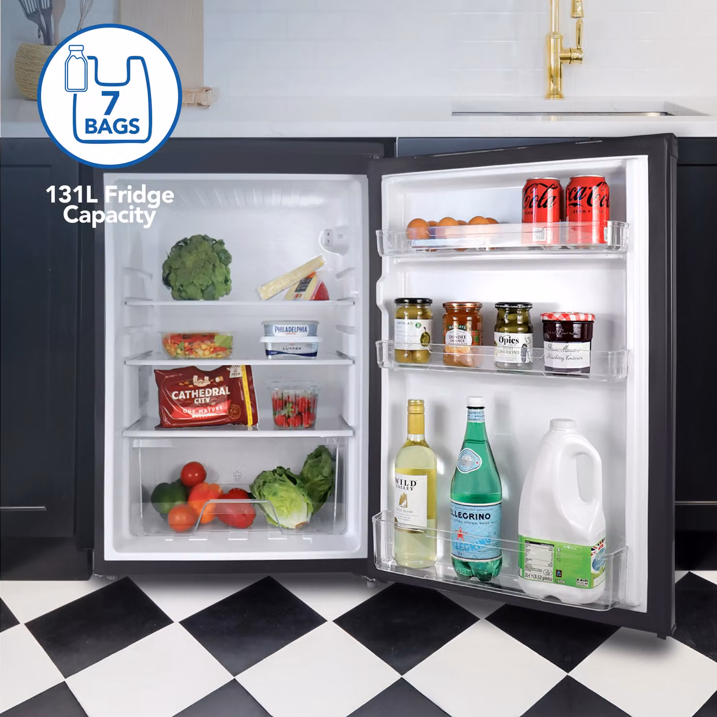 Igenix Under Counter Larder Fridge, 127 Litre, Black – 4