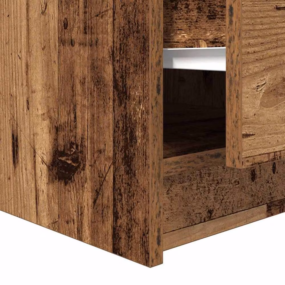 Berkfield Home Decorative Coffee Table with Drawers in Brown Old Wood, W/D/H: 70.5 x 70 x 40 cm – 3