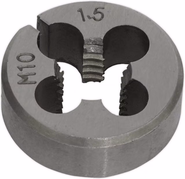 Loops M10 x 1.5mm Metric Split Die Steel Threading Bit and Case in Silver