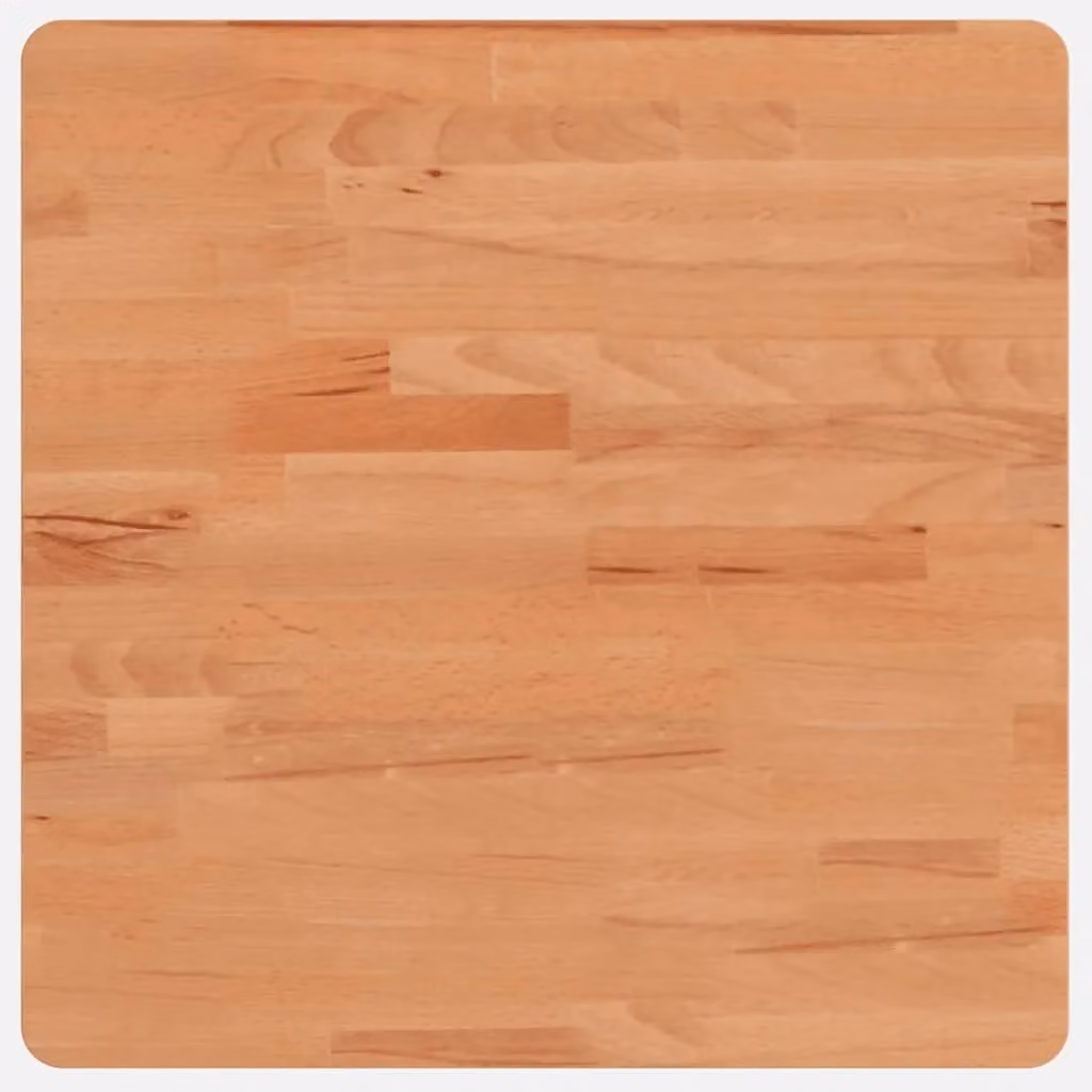 Berkfield Home Square Solid Wood Beech Table Top, Brown, W/D/H: 50 x 50 x 4 cm – 1