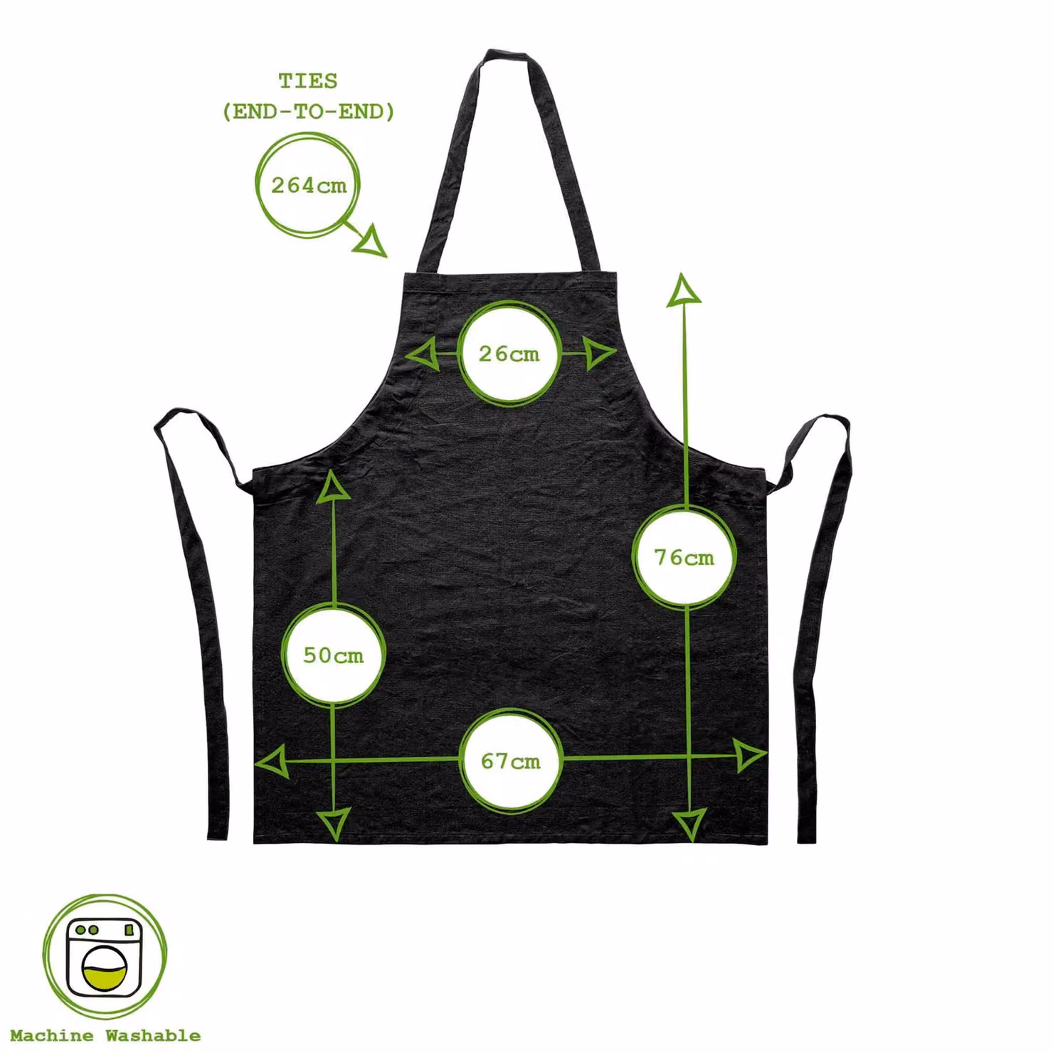 Nicola Spring Cotton Kitchen Bib Aprons, Black, Pack of 12 – 4