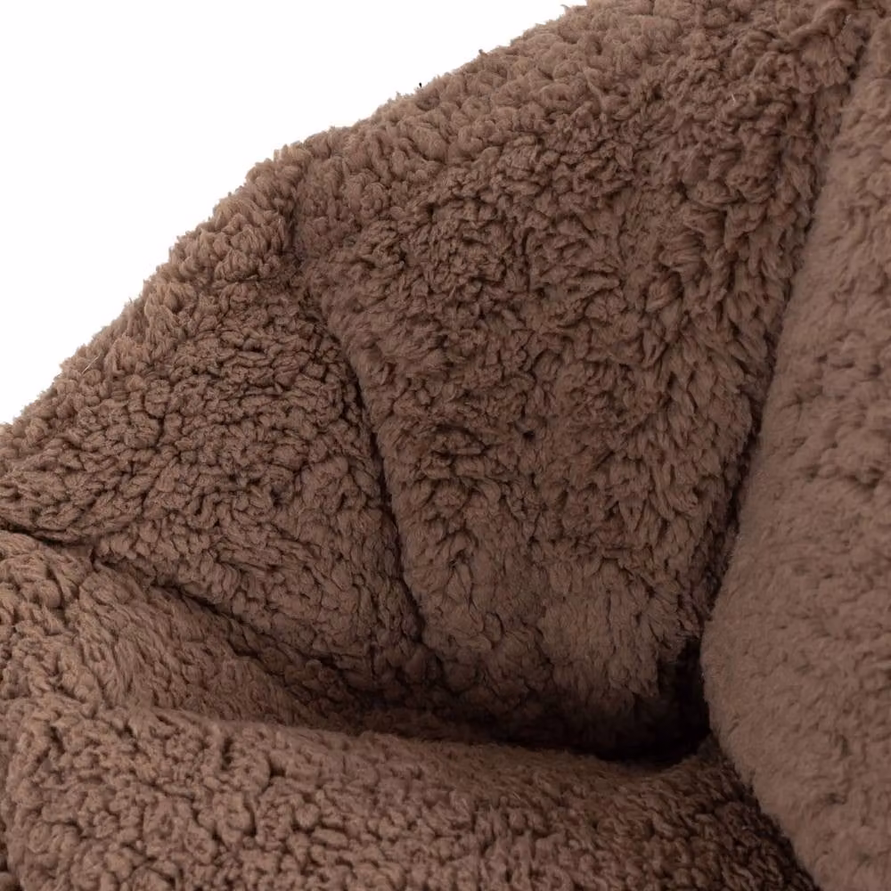 ICON Kids Teddy Bean Bag Armchair Set of 2 in Brown Bouclé Fabric – 4
