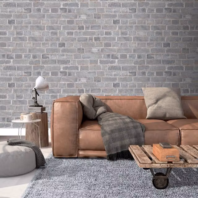 Muriva Duplex Urban Brick Grey Industrial Stone Look City Tiles