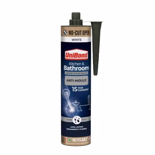 Unibond Mould-Resistant White Silicone Kitchen and Bathroom Sealant, 280 ml – 2