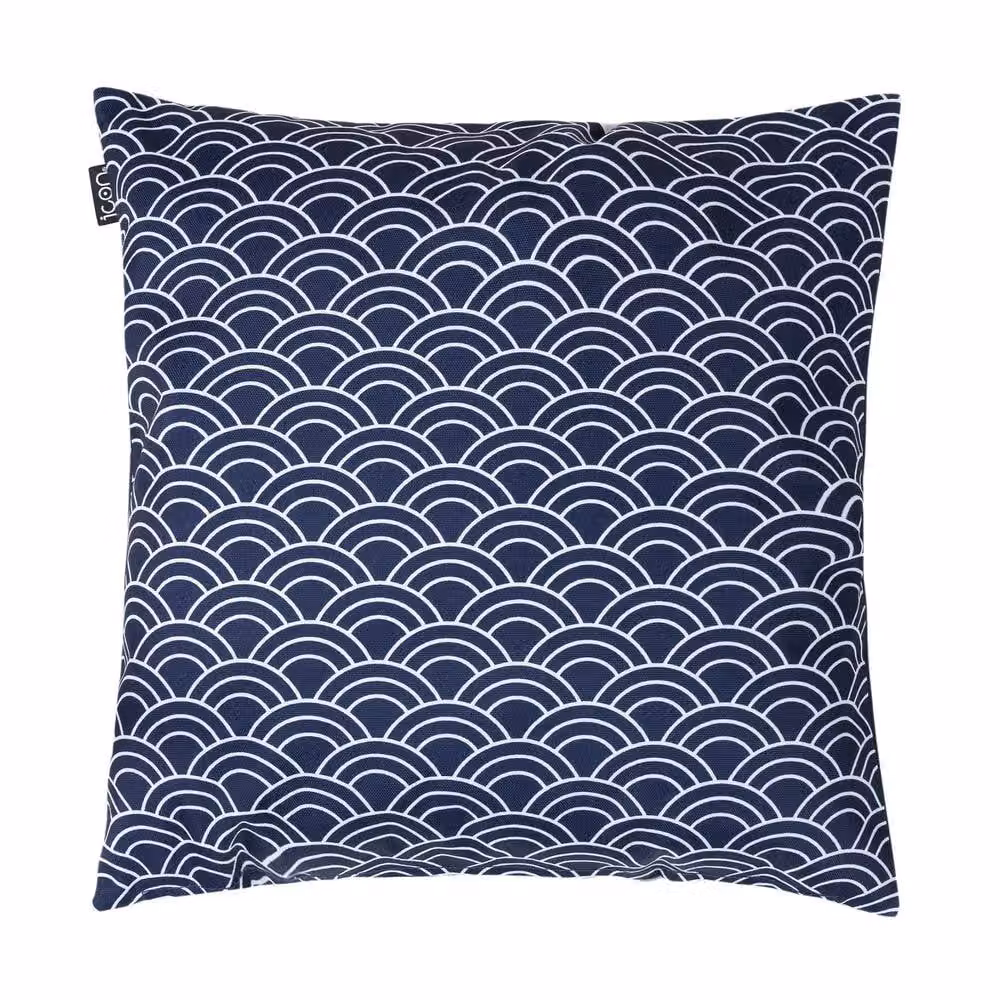 icon Striped Waterproof Indoor and Outdoor Square Cushion, Pink and Blue, W/D/H: 43 x 43 x 43 cm – 2