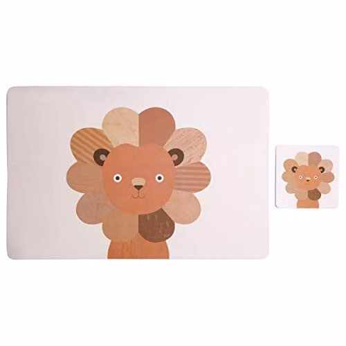Orsina Multicolour Lion Placemat and Coaster Set of 2
