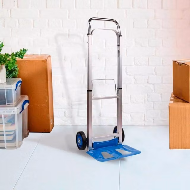 VOGREX Folding Sack Trolley with Extendable Handle, Multicolour, 100kg Capacity