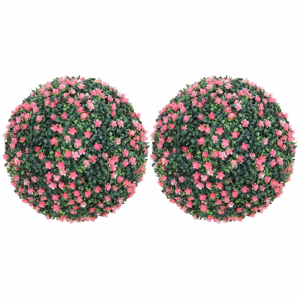 Wyld Haus Notolu Kano Set of 2 Pink Artificial Boxwood Ball Plants – 2