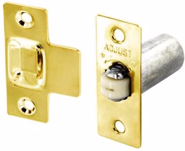 Securit Adjustable Roller Cabinet Catch in Gold Brass