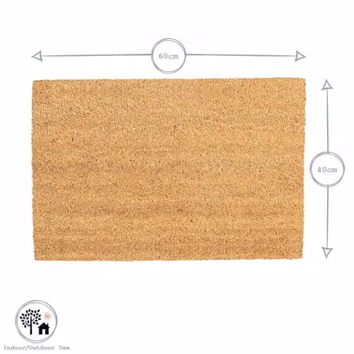 Nicola Spring Coir Door Mat Set of 2, Brown, W/D: 60 x 40 cm – 3