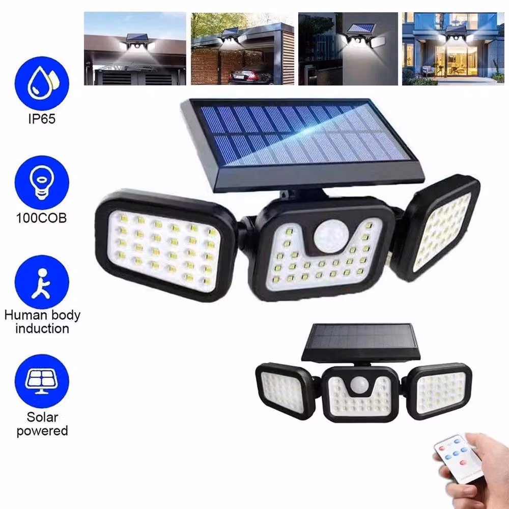 Kelvenix Pack of 4 Solar LED Motion Sensor Security Lights in Black – 4