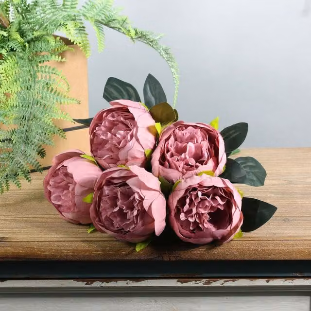 Kingsbury Gifts Artificial Arundel Peony Bunch, Pink, Height: 38 cm